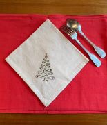 serviette brodee sapin noel serviette brodee sapin noel